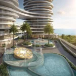 A luxurious waterfront view of La Mer Elie Saab with its modern architecture and serene surroundings.